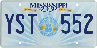 MS license plate YST552