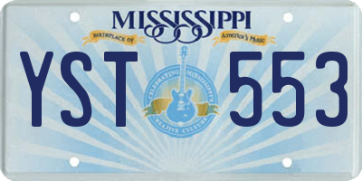 MS license plate YST553