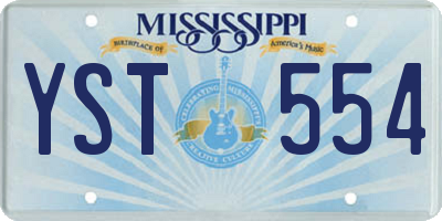 MS license plate YST554