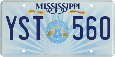 MS license plate YST560