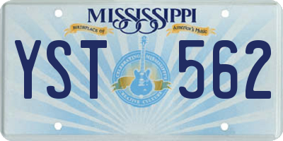 MS license plate YST562