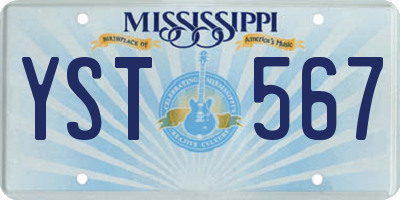 MS license plate YST567