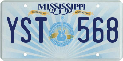 MS license plate YST568