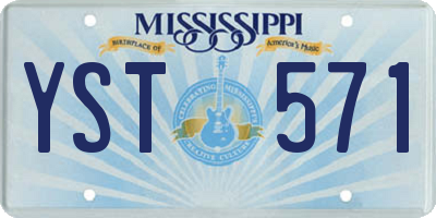 MS license plate YST571