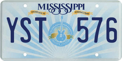 MS license plate YST576