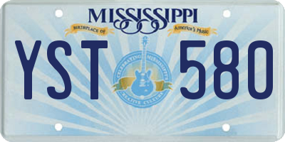 MS license plate YST580