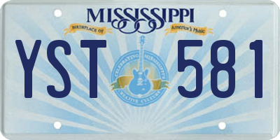 MS license plate YST581