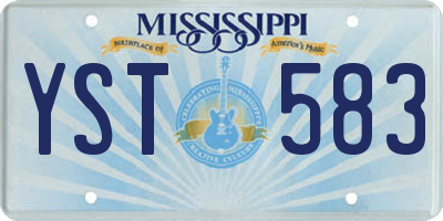 MS license plate YST583