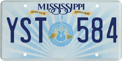 MS license plate YST584