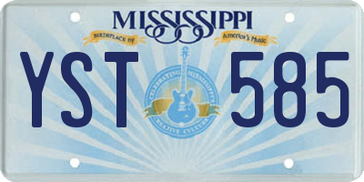 MS license plate YST585