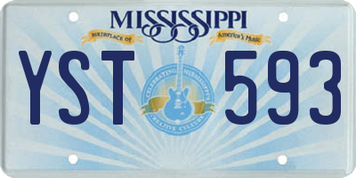 MS license plate YST593
