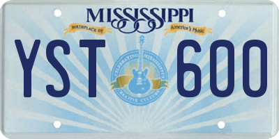MS license plate YST600