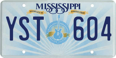 MS license plate YST604