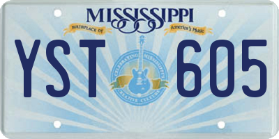 MS license plate YST605