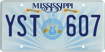 MS license plate YST607