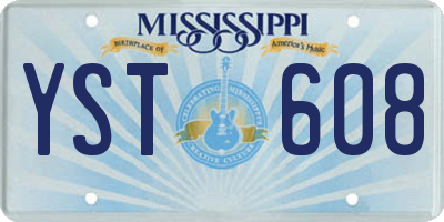 MS license plate YST608