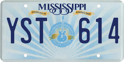 MS license plate YST614