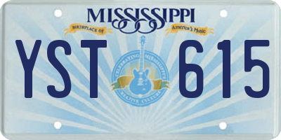 MS license plate YST615