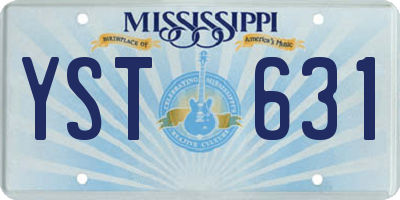 MS license plate YST631