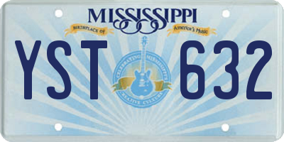 MS license plate YST632