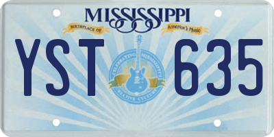 MS license plate YST635