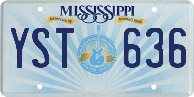 MS license plate YST636