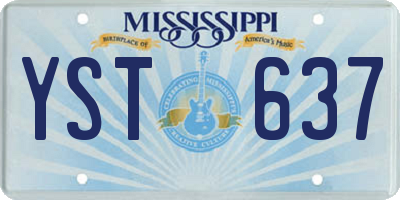 MS license plate YST637
