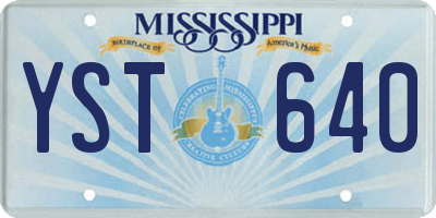 MS license plate YST640