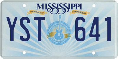 MS license plate YST641