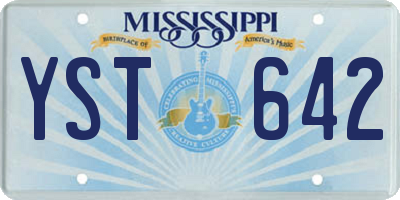 MS license plate YST642