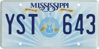 MS license plate YST643