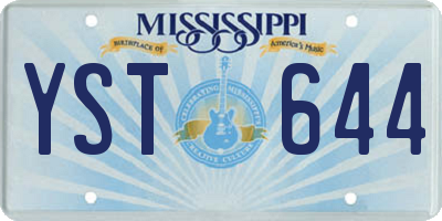 MS license plate YST644