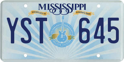 MS license plate YST645