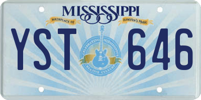 MS license plate YST646