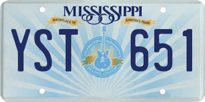 MS license plate YST651