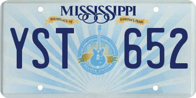 MS license plate YST652