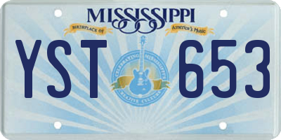 MS license plate YST653
