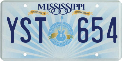 MS license plate YST654