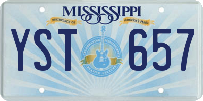 MS license plate YST657
