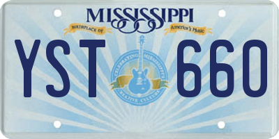 MS license plate YST660