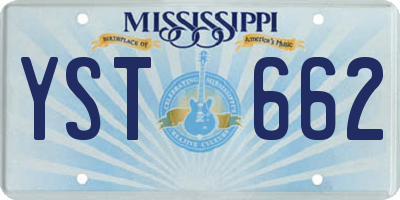 MS license plate YST662