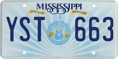 MS license plate YST663