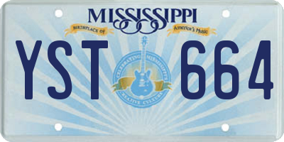 MS license plate YST664