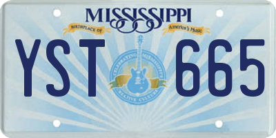 MS license plate YST665
