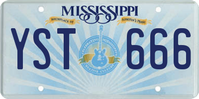 MS license plate YST666