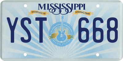 MS license plate YST668