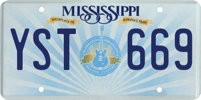 MS license plate YST669