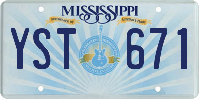 MS license plate YST671