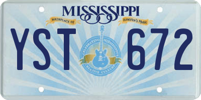 MS license plate YST672