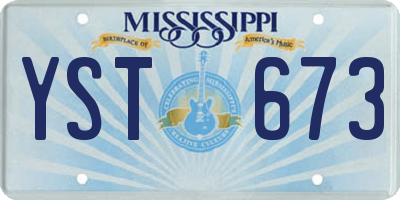 MS license plate YST673